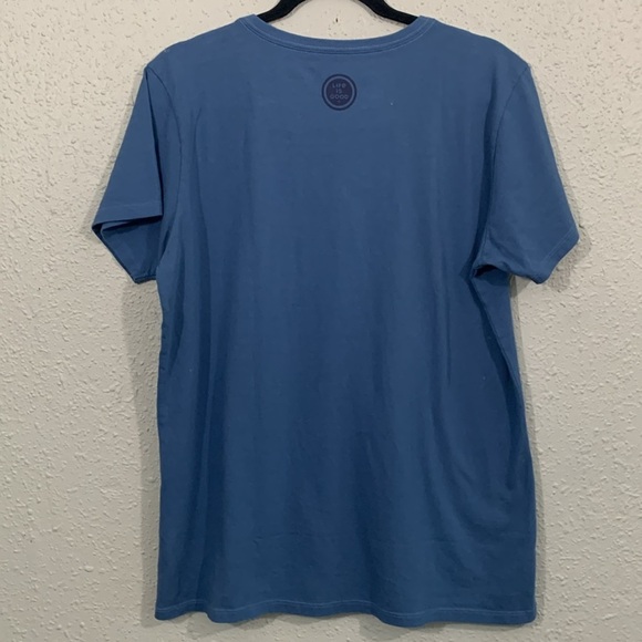 Life is Good Golden Retriever Blue Screen Print Crusher 100% Cotton Tee size L - Picture 6 of 11